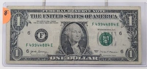 $1 Bill US Federal Reserve Note FANCY SERIAL NUMBER TRINARY 3 PAIR 49944884  X99 - Picture 1 of 2
