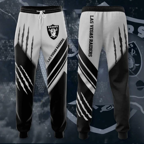 Las Vegas Raiders Casual Print Trousers Pants Bottoms Active Sport Trousers Cover