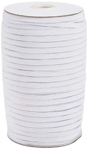 Kissitty 200 Yards White Elastic Cord 1/5 Inch Wide Braided  - Picture 1 of 7