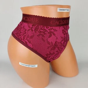 LANE BRYANT CACIQUE HIPSTER PANTIES 18/20 PLUS Panty DARK RED Floral Lace Look - Picture 1 of 6