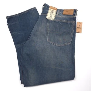 $268 Polo Ralph Lauren The Vintage Classic Fit Rope Dye Blue Jeans Mens 32 X 32 - Picture 1 of 15