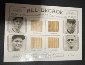 2012 National Treasures LOU GEHRIG, ED.COLLINS, HEILMAN, KAMM /25 RARE LOW POP - Bild 1 von 4