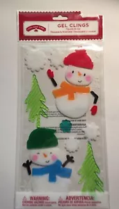 NEW CUTE Snowmen Friends Snowflakes Snowman window sticker Gel Clings 21 pcs! - Picture 1 of 3