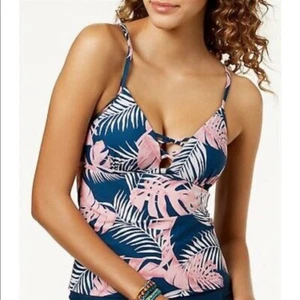 NWT Hula Honey S Paradise Leaves Palm Print Tankini Swim Top #87936  - Picture 1 of 3