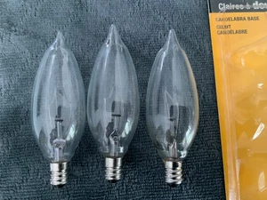 SYLVANIA 3 bulbs B10 60W Candle Style Double Life Clear Candelabra OPEN BOX - Picture 1 of 6