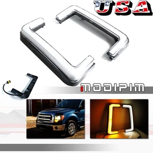 Clear Switchback LED DRL Turn Signal Lights Set For 09-14 Ford F-150 Front Grill - Picture 1 of 12