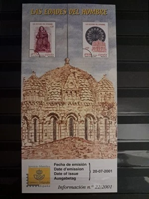 SELLOS ESPAÑA SPAIN 2001 FOLLETO INFORMATIVO EMI 'LAS EDADES DEL HOMBRE' 22-2001 - Imagen 1 de 2