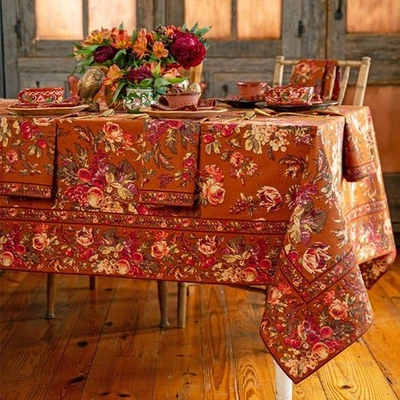 April Cornell Bountiful Harvest Fall Tablecloth 60 x 108 Harvest Tablecloth Rust - Image 1 of 4
