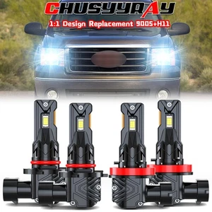 For GMC Sierra 1500 2007-2013 LED Headlight Bulbs High&Low Beam Combo Kit Bright - Picture 1 of 15
