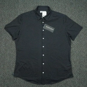 Mizzen Main Hemd Herren XL blau weiß Spinnaker Besatz gepunktet Kurzarm Neu mit Etikett - Bild 1 von 8