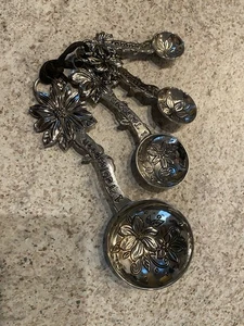 GANZ 4 Pc Measuring Spoons Part Of The Flower Collection - Picture 1 of 7