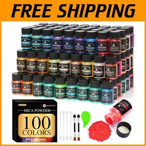 All-In-One Mica Powder Set: 100 Colors for Creative Projects & DIY Beauty - Picture 1 of 9