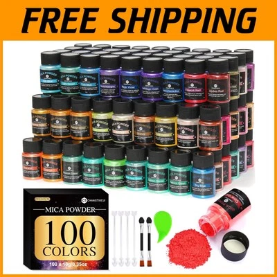 All-In-One Mica Powder Set: 100 Colors for Creative Projects & DIY Beauty - Image 1 of 4