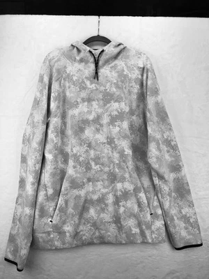 Old Navy Active Dynamic Fleece Hoodie Men L Gray White Camouflage Camo Stretch - Image 1 of 4