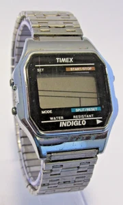 Reloj digital metálico Timex Indiglo vintage para hombre piezas/reparación W1-72 - Imagen 1 de 8