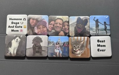 Ímãs de geladeira com fotos personalizadas – Presente personalizado 2x2” para mãe ou qualquer ocasião - Imagem 1 de 4