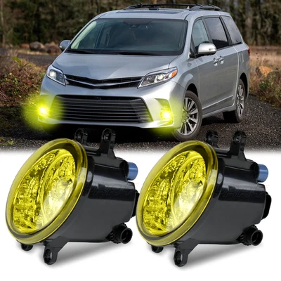 Pair LED Fog Lights Bumper Driving Lamps Bulb For TOYOTA SIENNA 2011-2020 3000K - Image 1 of 4