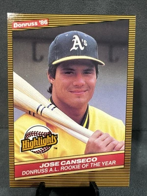 1986 年 Donruss 亮点套装 Jose Canseco #55 新秀 RC — 第 1/4 张图片