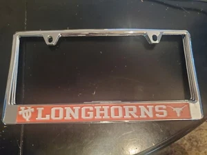 UT - TEXAS LONGHORNS- NCAA Metal Inlaid License Plate Frame- By Wincraft New - Picture 1 of 3