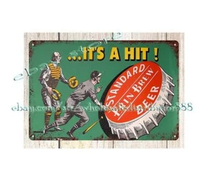 1948 CLEVELAND INDIANS BASEBALL STANDARD BREWING CO metal tin sign room plaque - Picture 1 of 4