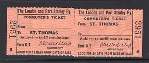 Kanada Die London und Port Stanley Eisenbahn Paar Tickets. St Thomas - Bild 1 von 2