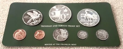 SILVER GOING UP- 2 TRINIDAD & TOBAGO 8 Coin Sets, (1975 & 1976)  - Image 1 of 4