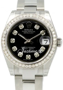 Rolex Datejust 31mm Black Diamond Dial Steel Oyster 278240 Ladies Auto BRAND NEW - Picture 1 of 1