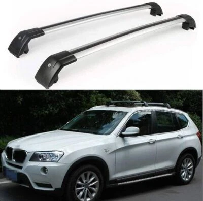 Barra transversal de riel de techo de aluminio apta para BMW X1 E84 2010-2015 2 piezas Foto 1 de 4