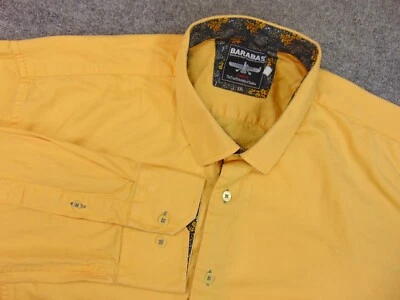 Barabas Mens 2XL Shirt Yellow Button Up Streetwear Casual Party Club Fashion - Image 1 of 4
