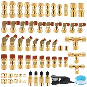 100PCS Raccordi per Linea Aria DOT in Ottone, Raccordi per Tubo Aria Kalolary Quick Connect... - Foto 1 di 7