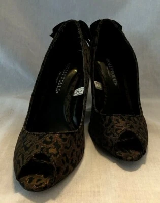 Hollywould туфли женский размер 7 каблуки животное гепард блестящий бант с открытым носком 3,9 см - Изображение 1 из 4