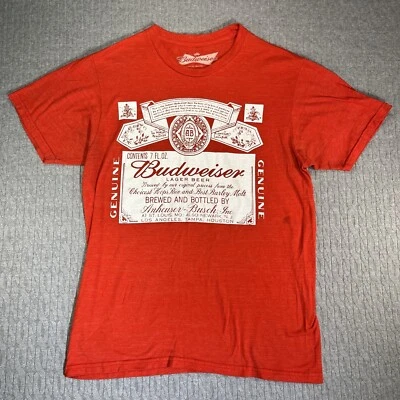BUDWEISER beer men/women red t-shirt indicates (L) check photos for fit - Image 1 of 4