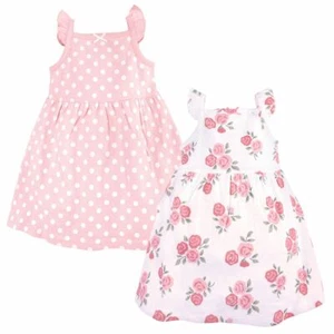 Hudson Baby Cotton Dresses, Soft Pink Roses - Picture 1 of 2