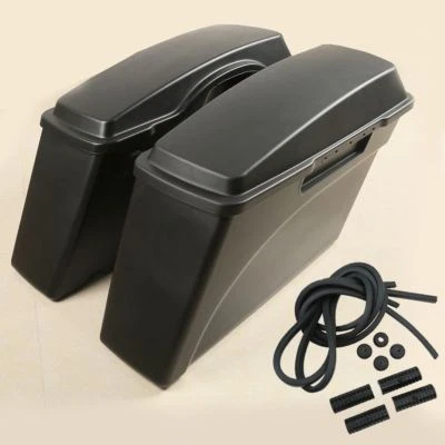 Standard Hard Saddle bag Saddlebags Fit for Harley Touring Model 1994-2013 Black - Image 1 of 4