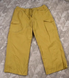 Pantalones Cortos Larry Levine Elastizados Talla 14 Para Mujer Caqui Carga 32X25 Mezcla de Lino - Imagen 1 de 10