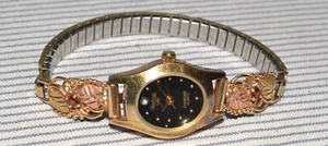 Black Hills Gold Womens Diamond Quartz Watch 10k Tri-color Tips Coleman Co. - Picture 1 of 6