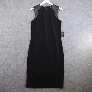 Torrid Dress Womens 00 Medium Large Black Knee Length Crepe Sheath Faux Leather - Picture 1 of 14