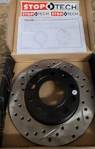 StopTech Sport Drilled & Slotted Brake Rotors Rear Left And Right Audi A4 1.8T - Picture 1 of 6