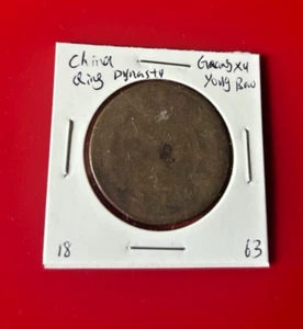 CHINA QING DYNASTY GUANG XU TONG BAO 20 CASH COIN HEAVY CIRCULATED - Picture 1 of 2
