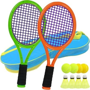 Kids Tennis Racket Set w/ Bag, 2 Foam & Tennis Balls, 4 Shuttlecocks - Picture 1 of 8