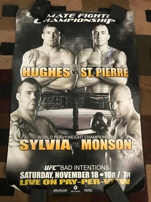 Póster autografiado de UFC 65 Matt Hughes GSP Foto 1 de 4
