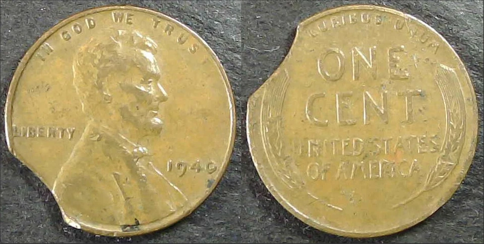 1940 Lincoln cent with curved Clipped planchet. - Image 1 of 1
