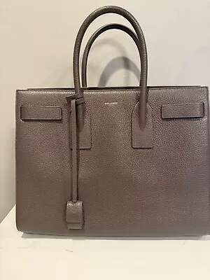 NEW saint laurent talk bag grey grained leather sac de jour - Image 1 of 4