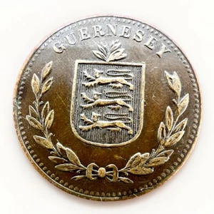 Guernsey 8 Doubles 1918 H KM#14 9.7gr L8191 - Picture 1 of 2