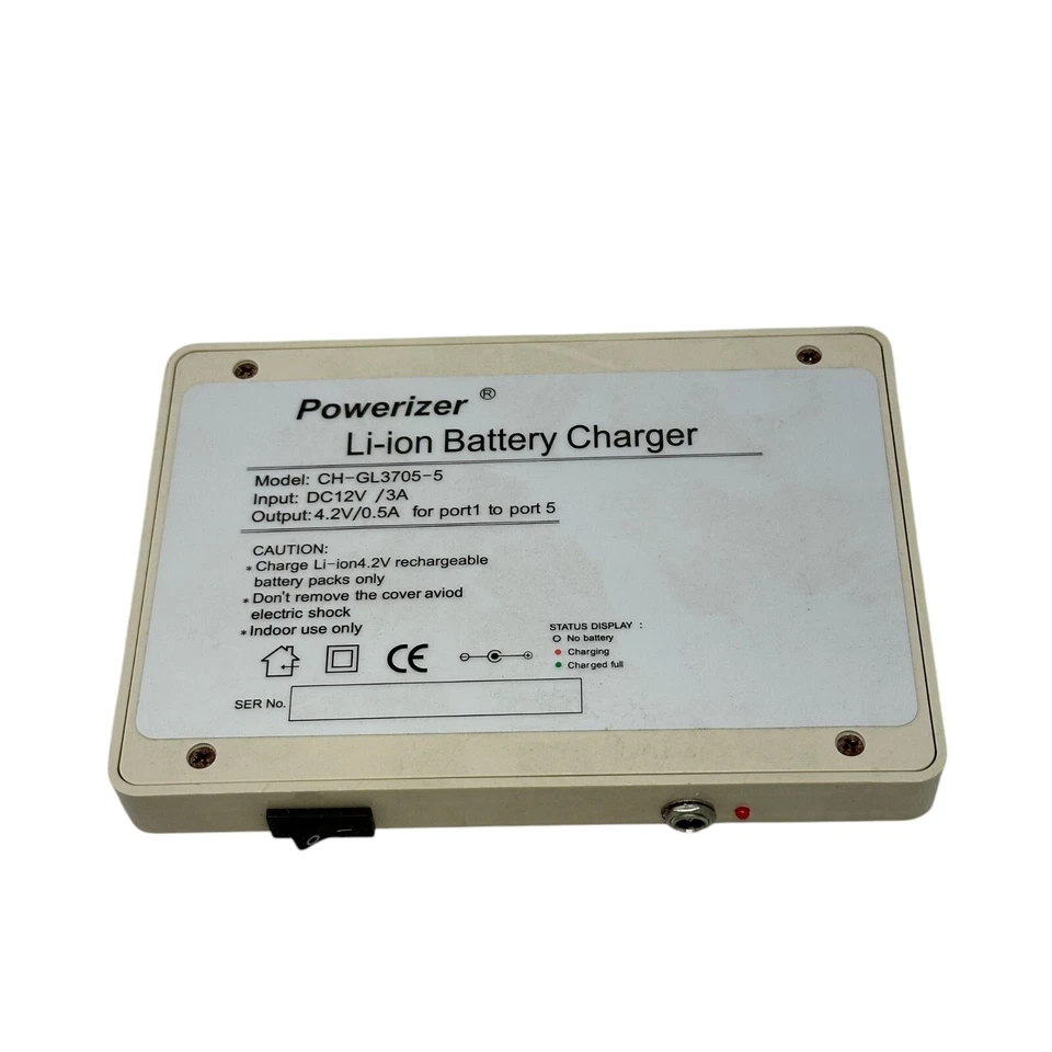 Powerizer CH-GL3705-5 Li-ion Battery Charger Input DC12V / 3A Output 4.2V / 0.5A - Image 1 of 4