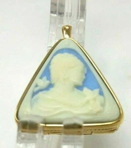 Estee Lauder Blue Cameo Triangle Solid Perfume Pendant 2004 - Picture 1 of 5