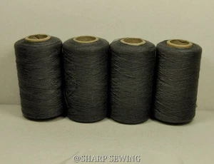 DARK GRAY #700 SPUN POLYESTER SERGER & QUILTING THREAD 4 TUBES 1000 YDS. EACH - Picture 1 of 1