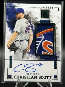 2025 Panini Impeccable Christian Scott FOTL Patch On Card Auto 4/4 Mets SP 🔥 - Picture 1 of 5