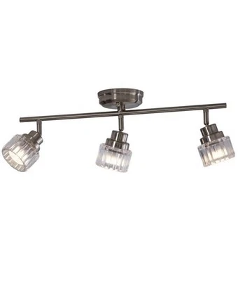 Allen + Roth Portico 3-Light 21" Brushed Nickel Flush Mount Fixed Track Light - Image 1 of 2