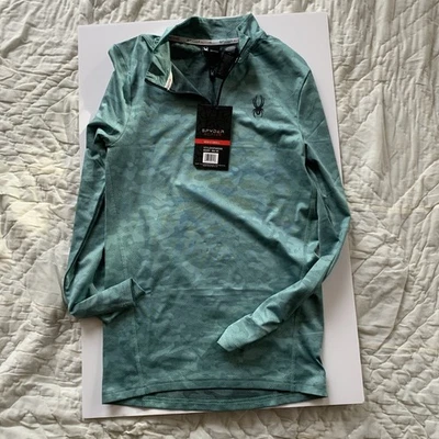 Camisa Pullover Spyder Active Ligera Manga Larga Exterior 1/4 Cremallera Para Hombre Grande Foto 1 de 4